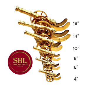 Canon en laiton de 4 "pour les décorations Modèle de canon pour l'affichage Produit en laiton véritable Brassware de Thaïlande - Product Image 6