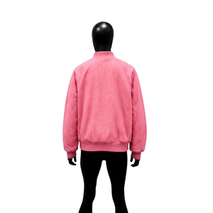 Veste classique rose à boutons-pression en polaire douce de qualité supérieure, vêtement d'extérieur décontracté, couleur unie, fermeture boutonnée, coupe classique, col rabattu - Product Image 2