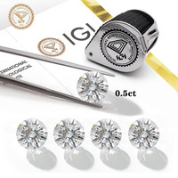 Toptan IGI Sertifikalı 0.5ct - 2ct Laboratuvarda Yetiştirilmiş Elmas DEF VS VVS Elmaslar 5mm DEF Renk HPHT Gerçek Elmaslar