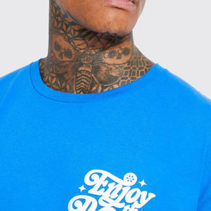 Camisetas de Verano de Talla Grande con Estampado Puff en Felpa de Poliéster/Algodón, Diseño en Blanco, Cuello Redondo, Manga Corta, Secado Rápido para Hombre y Mujer - Product Image 2