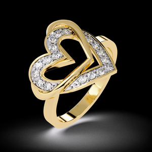 Anillo de Compromiso de Joyería Fina con Diseño Romántico de Doble Corazón, Diamante Natural, Venta al por Mayor desde India - Product Image 4