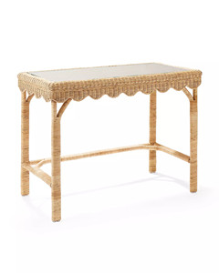 Side Table Woven Rattan <b>Bedside</b> Table with Storage <b>Shelf</b> Children Furniture Nursery Table Lightweight Durable Decorative Kids - Product Image 1
