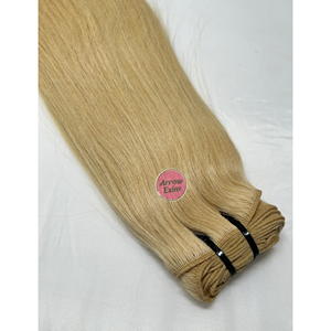 Extensions de cheveux indiens Remy lisses couleur blonde 613, trame double cousue à la machine, pour couleurs plus foncées uniquement - Product Image 5