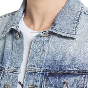 Chaqueta de Mezclilla para Hombre, Corte Regular, Hecha a Medida, con Botones, de Alta Calidad, Servicio OEM, Superventas - Product Image 6