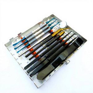 Kit de micro-chirurgie dentaire orale avec cassette parodontale, instruments d'implantation en acier inoxydable allemand, réutilisables, autoclavables, certifiés CE - Product Image 6