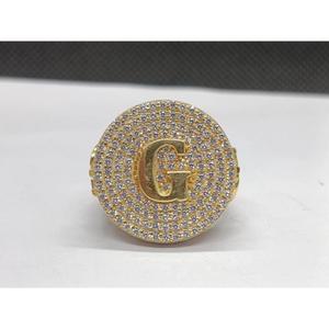 Anillo de Diamantes de Corte Redondo con Claridad VVS, Anillo Hip Hop Personalizado con Iniciales, 2.50Ct, Circonia Cúbica de Corte Redondo, Plata de Ley 925 - Product Image 1