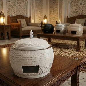 Plat de service haut de gamme avec couvercle et chauffe-plat à bougie chauffe-plat, en acier inoxydable martelé motif écaille de poisson, pour le Moyen-Orient - Product Image 3