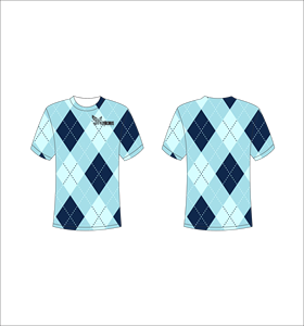 T-shirt personnalisé sublimé, imprimé sur toute la surface, motif Argyle, unisexe, col rond, respirant, en polyester, tee-shirt graphique, Ferocious Clothing - Product Image 1