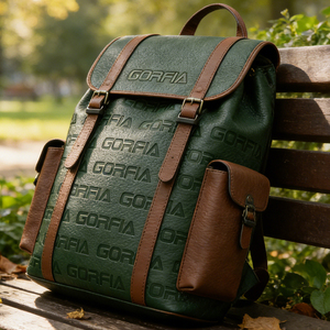 Custom Men's Designer Laptop <b>Backpack</b> PU Leather, <b>Large</b> <b>Capacity</b> Zipper Closure Outdoor Student Bag - Product Image 3
