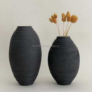 Round <b>Large</b> Flower Pots Floor Display Anti Slip Modern Planters Flower Vases Set Of 3 Elegant Look Bedroom Vase For Decoration - Product Image 5