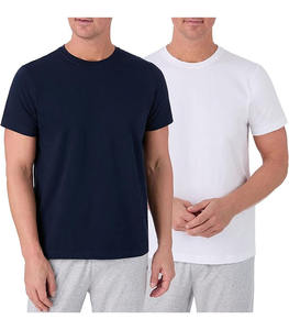 เสื้อยืดคอกว้างสีดำล้วนสำหรับผู้ชาย ปี 2025/2026 ทรงปกติ แขนสั้น ผลิตจากผ้าฝ้าย 100% เนื้อผ้านุ่ม ระบายอากาศได้ดี เหมาะสำหรับใส่ลำลอง สามารถสั่งทำได้ - Product Image 1