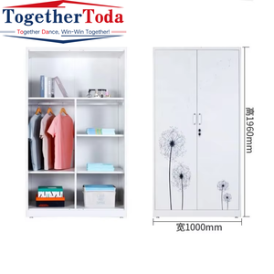 <span class=keywords><strong>Armadio</strong></span> Guardaroba in Metallo Personalizzabile con Due <span class=keywords><strong>Ante</strong></span> Scorrevoli, Grande Capacità di Stoccaggio <span class=keywords><strong>per</strong></span> Camera da Letto - Product Image 4