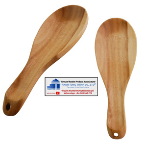 Thanh Tung Thinh Wooden Spoon Oval Shape Handmade Rustic Kitchen Utensil Made In Vietnam - Product Image 1