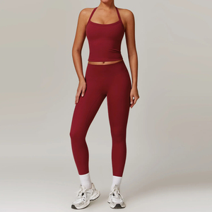 <b>Top</b> Trending Women's Yoga Set 2026 New Arrival Breathable Lightweight 2-Piece Sleeveless Elastic Waist with Custom Logo - Product Image 1