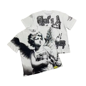 เสื้อยืดผู้ชายลายคิวปิดด้านหน้า น้ำหนัก 230 กรัม ยี่ห้อ THAT'S AWFUL LOT COUGH SYRUP สไตล์ฮิปฮอป สตรีทแวร์ ผ้าวอร์สเตด เป็นมิตรกับสิ่งแวดล้อม รับผลิตตามแบบ OEM 100% - Product Image 1