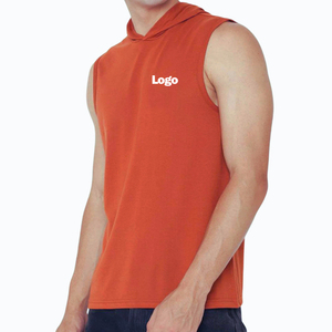 Haut de sport à capuche sans manches pour homme en mélange de coton, coupe décontractée, respirant, pour l'entraînement et le fitness - Product Image 2