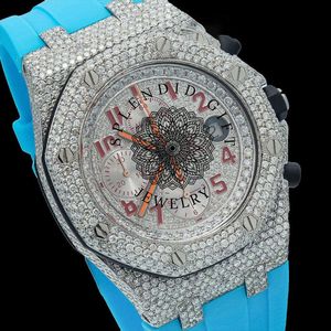 Reloj de Lujo para Hombre con Diamantes, Caja Octogonal de 44 mm, Cristal de Zafiro y Correa de Silicona, un Splendid Gift Jewelry - Product Image 2