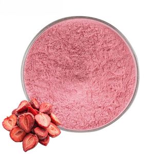 Poudre de fraises séchées naturelles OEM 100% pure, super-aliment pour la pâtisserie, les smoothies, les glaces et les mélanges de boissons - Product Image 1