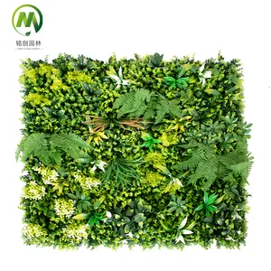 정원 조경 벽 판매를 위한 플라스틱 잔디를 위한 주문을 받아서 만들어진 인공적인 식물 벽 잔디 벽 회양목 패널