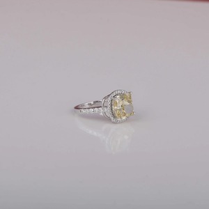 14KT Solid White <b>Gold</b> Plated Filled Round Brilliant Cut Engagement <b>Ring</b> with IGI Certified Custom Size - Product Image 2