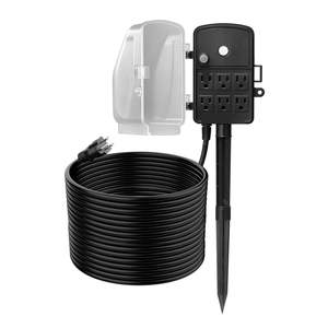 Regleta de Enchufes para Exteriores con Cable de Extensión de 30 Metros, 6 Tomas de Corriente, 13A/1625W, Cubierta Resistente a la Intemperie, Protección Contra Sobrecargas, Resistente al Agua - Product Image 1