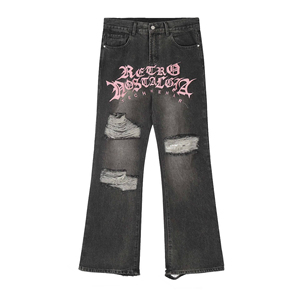 Pantalones Vaqueros Ajustados Personalizados para Hombre, con Bordado y Patrón Sólido, con Botones, 100% Algodón, para Primavera, Invierno y Verano - Product Image 4