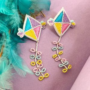 Pendientes y Aros Modernos Hechos a Mano con Cuentas de Vidrio Bordadas para Fiestas y Eventos Festivos, Nueva Colección de Verano, Joyería de Moda - Product Image 5