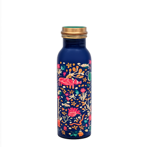 Bouteille d'eau en cuivre pur de qualité supérieure avec imprimé floral artistique – Vaisselle réutilisable et écologique - Product Image 5