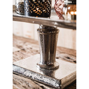 Bandeja rectangular plateada con pedestal, soporte decorativo de metal para pasteles, para la cocina, mesa de comedor, decoración del hogar y para servir pasteles - Product Image 6