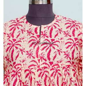 Vestido Maxi de Algodón Estampado a Mano para Mujer, Cómodo, Transpirable, Ecológico, Diseños Elegantes, Estilo Bohemio, Estampado Floral Japonés para Chicas - Product Image 3