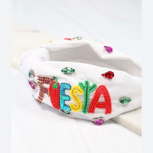 Fashion Seed Beads Embroidery Hairband For Casual And Party Outfit Style Premium Quality <b>Beaded</b> Hairband With Seed Beads - Product Image 1