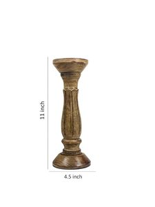 Porte-bougie rond en bois naturel artisanal, style rustique, décoration de table pour la maison - Product Image 3