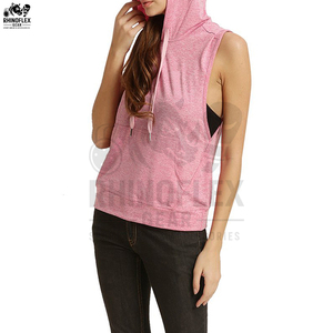 Camiseta sin mangas con capucha de algodón de secado rápido para gimnasio, running, culturismo y fitness para mujer - Product Image 2