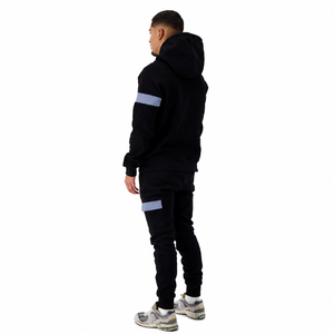 Conjunto Deportivo con Capucha para Hombre, Color Negro, Manga Larga, Transpirable, Informal, para Otoño, Corte Regular, con Bolsillos Laterales - Product Image 4