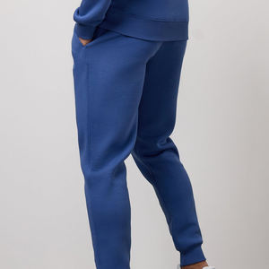 <b>Men's</b> Blue Cotton Sweatpants Elastic Waist Casual Joggers Side Pockets Midweight Knitted Autumn Wear - Product Image 2