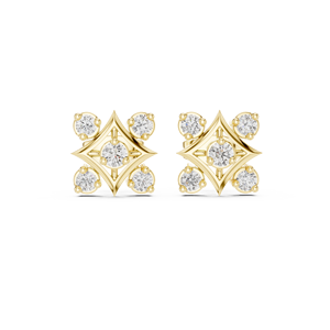 Vortexor 14K White Gold Diamond <b>Halo</b> Stud <b>Earrings</b> for Luxury Gifting Purpose - Product Image 3