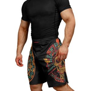 Pantalones cortos MMA para hombre, estampado en color, cintura elástica, entrenamiento de gimnasio, kickboxing, ligeros, de secado rápido, coloridos, para artes marciales mixtas - Product Image 4