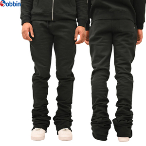 Pantalones Cómodos para Hombre, Fabricante de Pantalones Negros de Algodón Puro, Pantalones Deportivos Estilo Hip Hop, Pantalones Acampanados de Cintura Media - Product Image 6