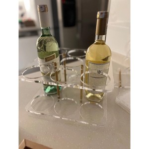 Modern Acrylic <b>Wine</b> Rack Rectangle Design 12 Bottle Capacity Durable Bar Tool for Home Party Storage - Product Image 2