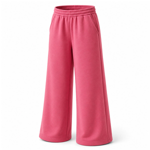 Pantalones Deportivos de Felpa para Mujer, Cintura Alta, Pierna Ancha, Color Sólido, Corte Holgado, Largos, Casuales, con Bolsillos, para Otoño - Product Image 2