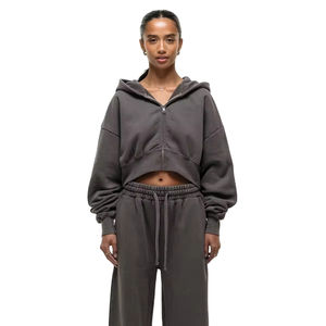 Conjuntos de punto gofrado personalizados para mujer: Chaqueta térmica con cremallera y pantalones acampanados, chándal de 2 piezas para mujer - Product Image 1