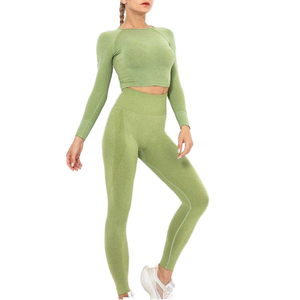 High Quality Women's 2-Piece Seamless Yoga Set for Gym Fitness Spandex/Cotton/Bamboo Material Quick Dry & Breathable New Arrival - Product Image 1