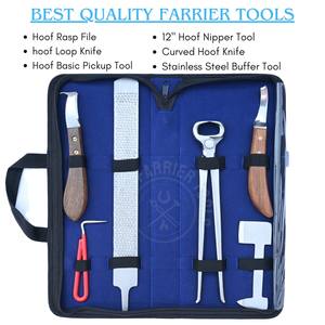 Kit d'outils de fermeur robuste avec coupe-fer à tampon en acier, râpe double face, couteau à sabots à manche en bois et lame à boucle détachable - Product Image 2