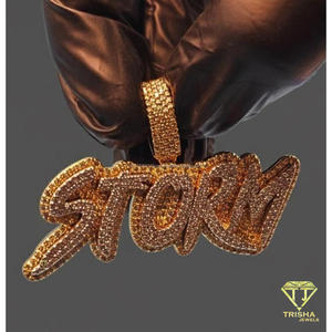 Moissanite Diamond Custom <b>Name</b> Pendant Iced Out Hip Hop Necklace Gold Bling <b>Chain</b> Personalized Jewelry Gift - Product Image 3