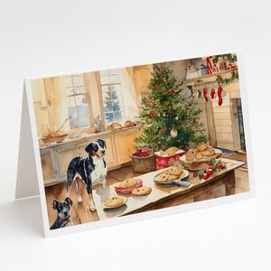 Catahoula Christmas Cookies Whimsical A7 Note Cards Paquete de 8 tarjetas en blanco con sobres Tarjetas de felicitación de tamaño 5x7 - Product Image 1