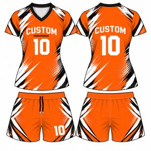 Custom Sublimation Football Jersey Wholesale Crew Neck <b>Short</b> Sleeve Top Breathable Quick Dry <b>Shorts</b> Summer Sports Wear for <b>Women</b> - Product Image 2