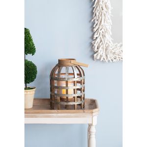 Linterna Decorativa de Madera con Asa para Interiores y Exteriores, para Hogar, Jardín y Bodas - Product Image 4