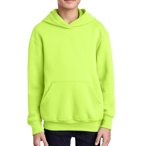 Sweat à capuche imprimé de logo personnalisé couleur néon en gros bon marché meilleur design pulls à capuche professionnels pour enfants - Product Image 1