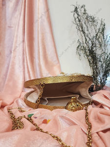 Pochette de soirée de luxe artisanale en mosaïque de nacre avec cadre doré, sac à main de mariée pour femme - Product Image 3