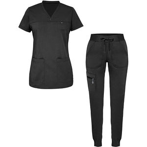 Blouse médicale grande taille infroissable à manches longues en graphite avec fermeture éclair en acier inoxydable pour hôpital - Product Image 6